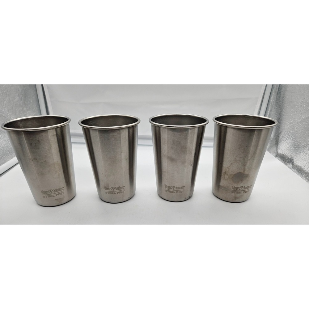 Klean Kanteen Steel Pint 16oz Stainless Steel Cups Set of 4 Silver Stackable